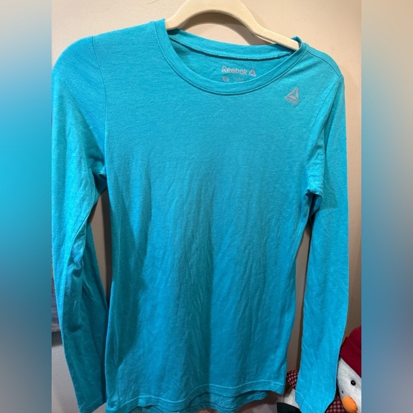 Reebok Turquoise Crew Neck Long Sleeve Tee - Picture 1 of 4